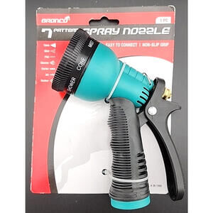 Water Nozzle, Insulated 7 Pattern Water Nozzle with Soft Grip Handle ~ Green
